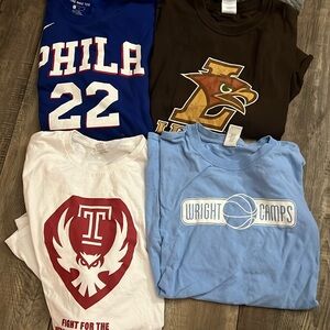 Lot of 4 XL tshirts. 76ers, Lehigh, Temple